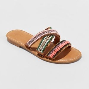 Universal Thread Zelma Beaded Slide Sandals